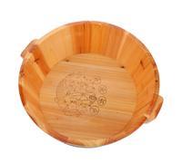 TOPBATHY Vasca Pediluvio in Legno Naturale Altezza Secchio Portatile per Pedicure e Ammollo Piedi Design Solido e Leggero per Uso Domestico e Viaggi