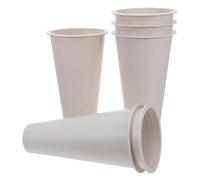TOPBATHY Vasi per Fiori in Plastica 6 Pezzi, Vaso da Cimitero Beige, per Cimitero e Graveside, Stabile e Facile da Pulire