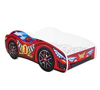 Topbeds Letto a 1 piazza per bambini a forma di auto, con materasso AUTO ROSSA