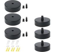 TOPBELIEF 4 Pezzi Rosone Lampadario Soffitto, Rosone Per Lampadari Accessori, Rosone Metallo Nero, Rosone Cilindrico In Metallo, Rosone Lampada A Sospensione Vintage, Lampade A Sospensione Accessori