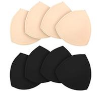 TopBine Inserti rimovibili per reggiseno da donna, comodi inserti sportivi per reggiseno per bikini top costume da bagno, 2 Beige +2 Nero, M