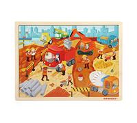 Topbright - 120416 - Puzzle in legno per bambini con cornice 48 pezzi, 3-6 anni, in legno massello di alta qualità e bordi arrotondati, con telaio d'appoggio, colori naturali a base d'acqua