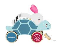 Topbright - 1211042022de0001 - Gioco trascinabile Lepre e Tartaruga, giocattolo da tirare prima infanzia, 1 anno, rotelle silenziose, gioco Montessori in legno certificato