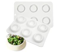 TOPBSFARNY 1 stampo in silicone a forma di fiore per mousse, 6 cavità, stampo da forno 3D per pasticceria, tartufo, budino, gelatina, cheesecake (rotondo)