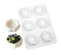 TOPBSFARNY 1 stampo in silicone a forma di fiore per mousse, 6 cavità, stampo da forno 3D per pasticceria, tartufo, budino, gelatina, cheesecake (forma scanalata)