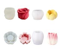 TOPBSFARNY 4 stampi in silicone per contenitori a forma di fiore per gelatina, mousse, gelato e budino, dessert, portacandele in silicone