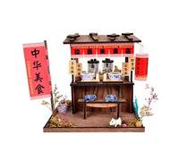 TOPBSFARNY Casa delle bambole in miniatura con mobili, kit casa delle bambole giapponese/cinese fai da te in legno, modello di costruzione fatto a mano, per compleanno, San Valentino (negozio di ramen