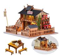 TOPBSFARNY Casa delle bambole in miniatura con mobili, kit casa delle bambole giapponese/cinese fai da te in legno, modello di costruzione fatto a mano, regalo per compleanno, San Valentino (negozio