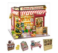 TOPBSFARNY Casa delle bambole in miniatura fai da te con mobili e luci a LED, 3D in legno per casa delle bambole, kit regalo per Halloween e Natale (stile B)