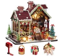 TOPBSFARNY Casa delle bambole in miniatura fai da te con mobili e luci a LED, 3D in legno per casa delle bambole, kit regalo per Halloween e Natale (stile A)