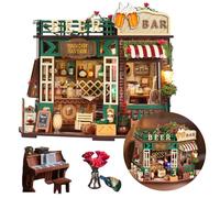 TOPBSFARNY Casetta per bambole fai da te in miniatura con mobili e illuminazione a LED, in legno 3D, regalo per famiglia/amici