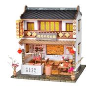 TOPBSFARNY Casette fai da te per mini bambole, mini case realistiche in legno 3D, kit per camera fai da te, regalo di Natale/compleanno (Hot Pot Restaurant)