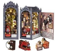 TOPBSFARNY Kit 3D per casa delle bambole in legno, fai da te, in miniatura, con copertura antipolvere, idea regalo per Halloween e compleanno (traiettoria temporale)