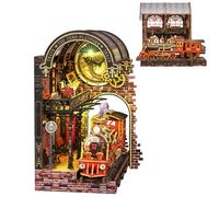 TOPBSFARNY Kit 3D per casa delle bambole in legno, fai da te, in miniatura idea regalo per Halloween e compleanno (piattaforma del treno)