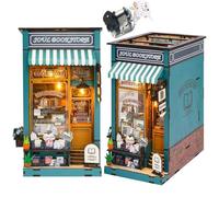 TOPBSFARNY Kit Book Nook, puzzle 3D in legno fermalibri in miniatura, angoli per librerie, kit fai da te con movimenti musicali e luce LED per adulti (libreria Soul)