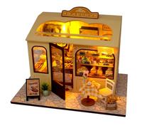TOPBSFARNY Kit fai da te in miniatura per casa delle bambole artigianale 3D panetteria modello di assemblaggio in miniatura scena giocattolo per regalo di compleanno