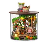 TOPBSFARNY Kit fai da te in miniatura per casa delle bambole con luce LED, puzzle 3D in legno, fermalibri, decorazione per adulti e ragazzi (B-111)