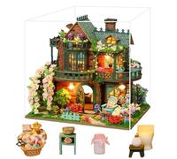 TOPBSFARNY Kit fai da te in miniatura per casa delle bambole con mobili e luci, 3D in legno, casa dei fiori modello di edificio creativo regalo di Natale Brithday matrimonio (con copertura antipolvere