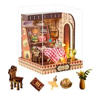 TOPBSFARNY Kit fai da te per angolo libro, 3D in miniatura in legno, casa delle bambole con illuminazione a LED, decorazione per libreria, per ragazzi/adulti (Yumon Sweets)