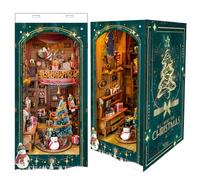 TOPBSFARNY Kit fai da te per angolo libro, decorazione fai da te per casa delle bambole Booknook, libreria, puzzle in legno 3D con LED, regalo di Halloween, Natale, compleanno, decorazione per la casa