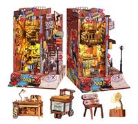 TOPBSFARNY Kit fai da te per angolo libro, puzzle in legno 3D in miniatura con luce a LED, piccola casa per adulti e adolescenti