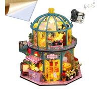 TOPBSFARNY Kit fai da te per casa delle bambole in miniatura, con luce LED, scala 1:24, regalo per adulti (ES005)