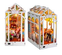 TOPBSFARNY Kit fai da te per libri e angoli del sole, kit per casa delle bambole in miniatura per adulti, modello 3D in legno con decorazione a LED per libreria, regali per amici, familiari