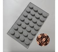 TOPBSFARNY Stampo 3D a forma di chicchi di caffè, stampo per torte fai da te, cioccolato, ghiaccio, resina, candele, argilla, caramelle, cioccolato, biscotti, mousse (28 cavità)