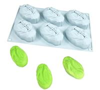 TOPBSFARNY Stampo in silicone 3D a forma di pistacchio a 6 cavità, per mousse, torte, cioccolato, gelatina, budino, dessert fai da te, utensile da pasticceria riutilizzabile