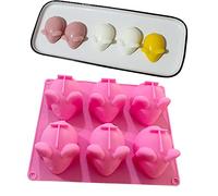 TOPBSFARNY Stampo in silicone a 6 cavità 3D a forma di topo, antiaderente, per mousse, torte, cioccolato, caramelle, budino, gelatina, sapone, candele, strumento di cottura riutilizzabile a forma di