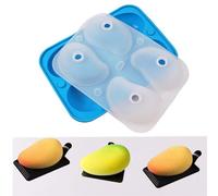 TOPBSFARNY Stampo in silicone a forma di mango con 4 fori, per budino di frutta, gelatina, gelato, mousse, torte