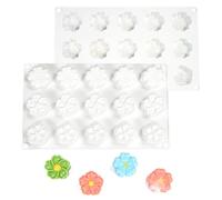 TOPBSFARNY Stampo in silicone antiaderente a 15 cavità a forma di piccolo fiore, per dessert, cheesecake, pasticceria, tartufo, budino, gelatina, sapone, candele, argilla e resina