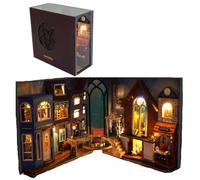 TOPBSFARNY Supporto per libri in legno 3D, puzzle fai da te per casa delle bambole, fermalibri in legno, kit di costruzione con luce a LED, per ragazzi e adulti, per costruire creatività, regalo per