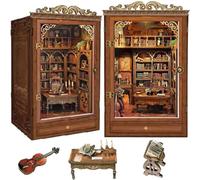 TOPBSFARNY Supporto per libri in legno 3D, puzzle fai da te per casa delle bambole, fermalibri in legno, kit di costruzione per ragazzi e adulti, regalo creativo
