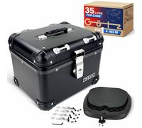 Topcase 35 Litri Aludesign Nero Set Completo Universale Con Piastra Di Supporto