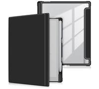 TOPCASE Custodia compatibile con BOOX Go 10.3 ePaper Tablet 10.3 pollici 2024 con supporto per penna, retro trasparente in policarbonato, TPU resistente agli urti con auto guardia/sonno, nero