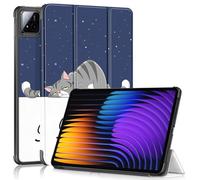 TOPCASE Custodia per Xiaomi Pad 7/Pad 7 Pro Tablet 11,2 pollici 2024, sottile custodia protettiva sottile con funzione di sonno/sveglia e supporto, gatto pigro