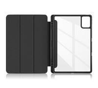 TOPCASE Custodia trasparente PC Backup per Lenovo Tab M11 TB330FU 11 Pollici 2024 con Supporto Penna, Ultra Sottile Custodia con Supporto Funzione e Auto-Sonno/Stella, Nero