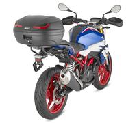 Topcase monolock E455 Simply IV, con piastra, 45 L., nero, con rosso