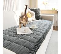 TOPCHANCES Copridivano 3 Posti Velluto a Coste,2024 Universale Copridivano Antiscivolo Adatto Animali Domestici Copertura Protettiva Per Copridivani Soggiorno(Grigio Scuro,70×180cm 1Pcs