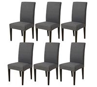 Topchances Coprisedia elasticizzati, sfoderabile, con schienale alto, lavabile, per sala da pranzo, cucina, matrimoni, banchetti, feste, colore grigio scuro, confezione da 6
