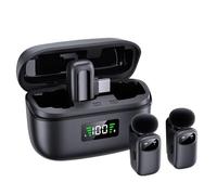 TOPCHANCES Microfono lavalier wireless per iPhone-iPad, telefono Android, mini microfono da bavero con riduzione del rumore e funzione di cambio voce AI Live Streaming, video, YouTube, TikTok, Vlog