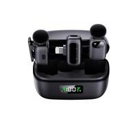 TOPCHANCES Microfono lavalier wireless per iPhone-iPad, telefono Android, mini microfono da bavero con riduzione del rumore e funzione di cambio voce AI Live Streaming, video, YouTube, TikTok, Vlog