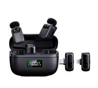 TOPCHANCES Microfono lavalier wireless per iPhone-iPad, telefono Android, mini microfono da bavero con riduzione del rumore e funzione di cambio voce AI Live Streaming, video, YouTube, TikTok, Vlog