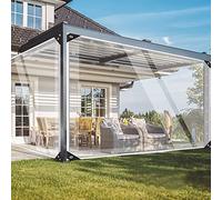 TOPCHANCES Telo Impermeabile Esterno Trasparente,Telone Pvc Occhiellato In Tessuto Con Grammatura 3Mx3M 420g/M² Telo Protettivo Multiuso Per Legno,Piscina,Mobili Da Giardino,Auto,Antistrappo
