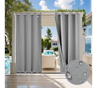 TOPCHANCES Tende da Sole per Esterno Opaca Con Anello Per Finestra,Termoisolante E Oscurante,Resistente Al Vento E All'acqua,Adatta Per Cortili Esterni,Portici E Gazebo(Grigio Chiaro 52×94in 1Pcs)
