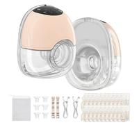 TOPCHANCES Tiralatte a mani libere, tiralatte indossabile elettrico, 4 modalità, 12 livelli, 45 dB, pompa wireless ultra silenziosa, con 10 sacchetti per il latte e flangia da 17/19/21/24 mm, senza