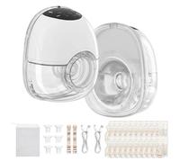 TOPCHANCES Tiralatte a mani libere, tiralatte indossabile elettrico, 4 modalità, 12 livelli, 45 dB, pompa wireless ultra silenziosa, con 10 sacchetti per il latte e flangia da 17/19/21/24 mm, senza