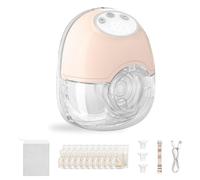 TOPCHANCES Tiralatte a mani libere, tiralatte indossabile elettrico, 4 modalità, 12 livelli, pompa wireless ultra silenziosa da 45 dB, display a LED con 10 sacchetti per il latte e flangia da 17/19/21
