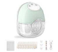 TOPCHANCES Tiralatte Elettrico Indossabile,Tiralatte A Mani Libere Con 4 Modalità E 12 Livelli Senza BPA Portatile Tira Latte Neonati Elettrico Con Flangia A Doppia Tenuta17/19/21/24mm,Verde,1pezzo